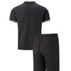 2025 Men Europe and the United States new summer Waffle solid color zip-up lapel short-sleeve suit shorts two sets