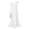 Elegante Kleider für Damen, One Shoulder, ärmellos, Rüschen, Meerjungfrauen-Schnitt, bodenlang, luxuriös, für Geburtstagsfeiern, Dinner, Vestidos Mujer Kleid