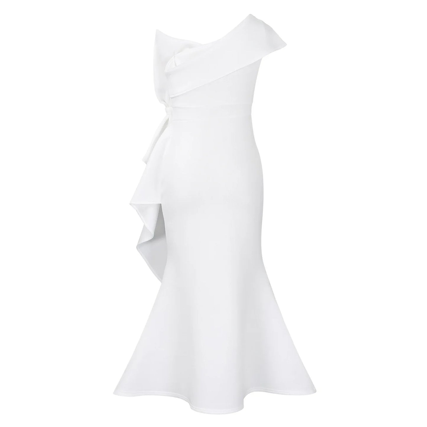 Elegante Kleider für Damen, One Shoulder, ärmellos, Rüschen, Meerjungfrauen-Schnitt, bodenlang, luxuriös, für Geburtstagsfeiern, Dinner, Vestidos Mujer Kleid