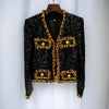 Fashion 2024 Designer Women's Gold Chains Sequined Jacket Coat Outfit Spring
