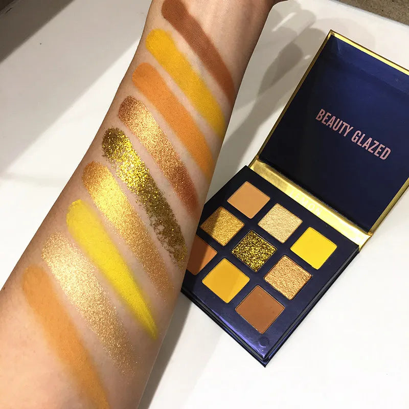 Beauty GLAZED Eyeshadow Palette 9 Color Shimmer Matte Longlasting Waterproof Palette Makeup