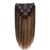 Seamless Clip ins Extensions Human Hair Straight Brazilian Remy Real Natural Hair 8Pcs 120G/Set Clip on Human Hair Extensions