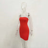 Sexy Trägerloses schulterfreies, pinkfarbenes Bodycon-Kleid für Damen, rückenfreies, schmales Minikleid, Club-Party-Kleider