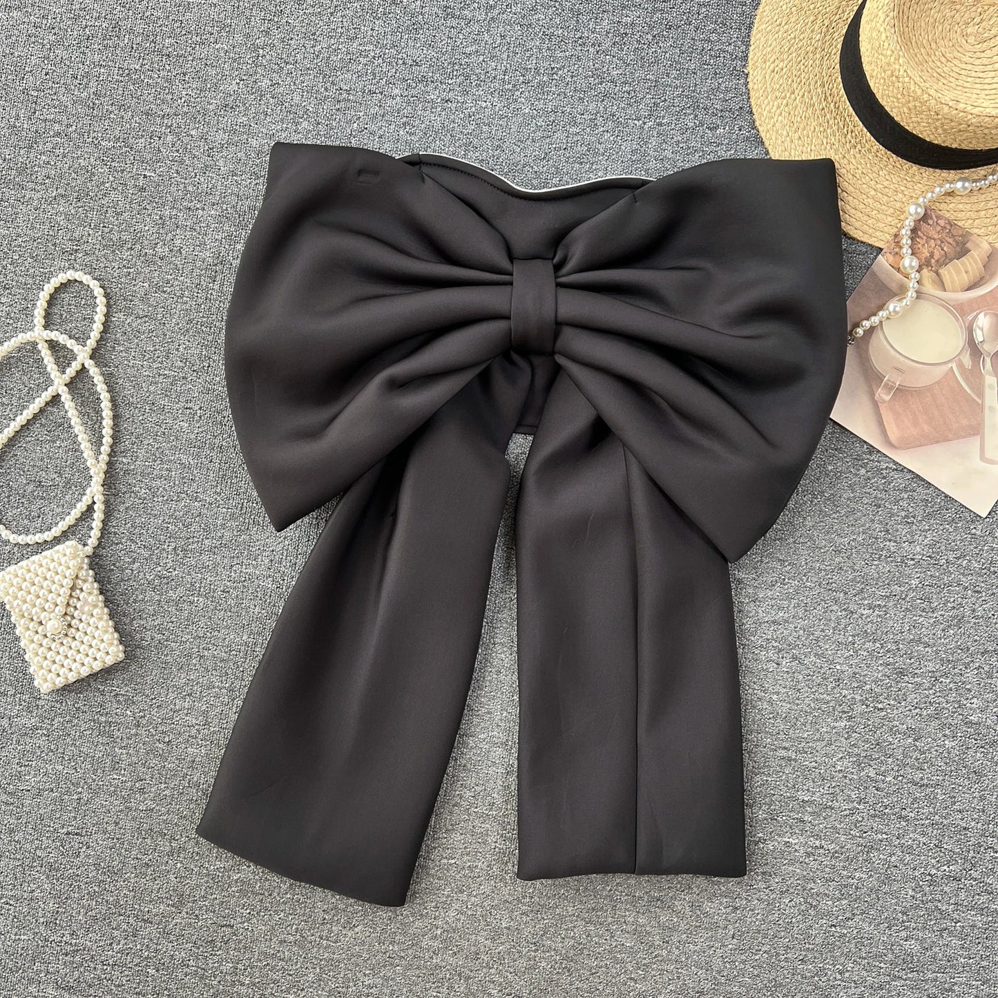 Women Hotsweet Sleeveless Sexy Zipper Chic Three-dimensional Butterfly Bow Slim Strapless Tank Top High Street Autumn Clothing