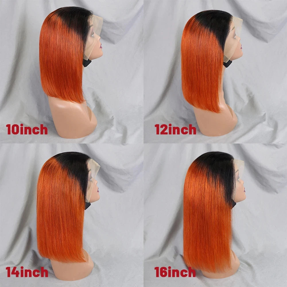 4/30/4 Farbe Echthaar Bob Perücke Glatt 13x4 Lace Front Echthaar Perücken Brasilianische Perücke Kurze Echthaar Bob Perücken Ombre Perücke
