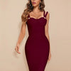 BEAUKEY Summer White Rhinestone Bandage Evening Dress Women Luxury Maxi Spaghetti Strap Red Club Celebrity Evening Party Vestido