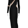 Articat-Women's Split Long Sleeve Midi Dress, Sexy Hollow Out, Split, Irregular, Irregular, Party, Club, Evening