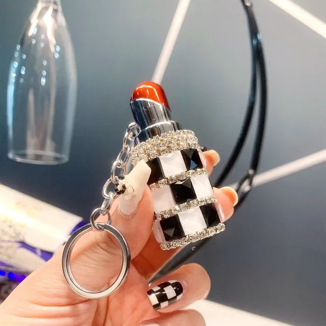 Luxury Diamond Lipstick Inflatable Lighter Mini Butane Pink Water Diamond Portable Lighter High End Women's Smoking Gift
