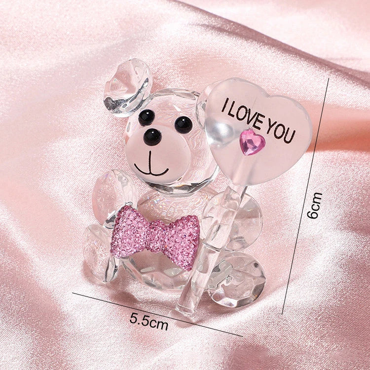 Valentinstag Geschenk Ich liebe dich Kristallbär Künstliche Rosenlehrer Muttertag Hochzeit Geburtstag Party Geschenke für Gäste