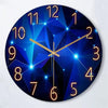 1pc 12inch Wall Clock Geometric Elements Dark Blue Thickened Tempered Glass Silent Movement Quartz Living Room Home Decor Gift