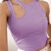 Sexy Rib-knit Tank Top for Women Summer Solid O-neck Sleeveless Crop Tops Street Vintage Korean Fashion Shirt Vest Y2K Clothes