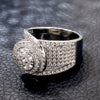 Huitan Gorgeous Wedding Engagement Rings for Women Modern Fashion Design Sparkling Cubic Zirconia Female Rings Party New Jewelry