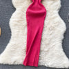 Summer V Neck Knit Sexy Strap Dress Women Elatic Waist Bodycon Sundress Female Beach Backless Maxi Long Dress
