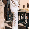 Wmstar Zweiteiliges Set Damen Übergröße Hohl Sexy Jugendlich Alltag Weich Langarm Mode Hosen Weites Bein Großhandel Dropshipping