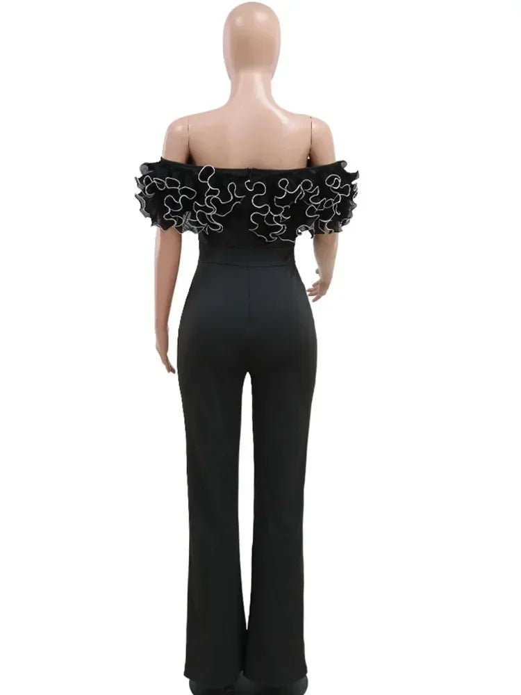 Sexy Jumpsuit mit Slash-Ausschnitt, figurbetont, für Damen, Overall, Rose, Einteiler, Damen, Club-Overalls, Promi-Outfits, Party, Sexy Rompers