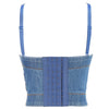Irene Tinnie Sexy Cute Loch Cartoon Dekoration Push Up Bustier Damen Jeans Bralette Cropped Top Weste Große Größe