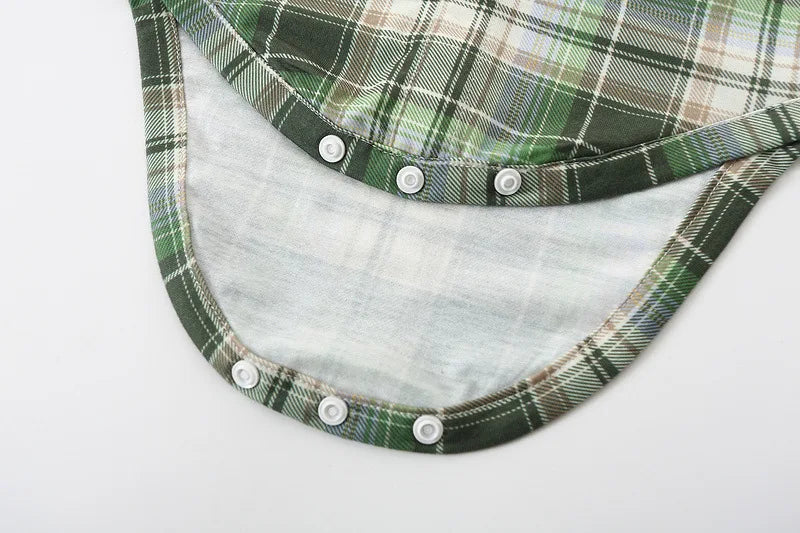 5Piece Spring Boy Clothes Korean Fashion Plaid Long Sleeve Bodysuit+Pants+Tie+Hat+Straps Baby Luxury Clothing Newborn Set BC1683