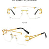 KAMMPT Vintage Rimless Sunglasses Men Women Fashion Oversized Square Shades Eyewear New Double Bridge Gradient UV400 Sun Glasses