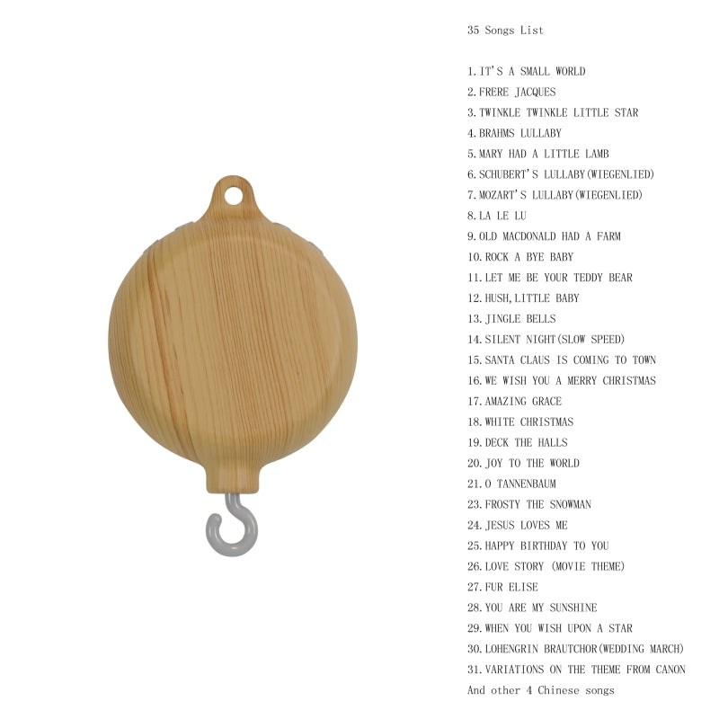 35 Lieder Baby Mobile Krippenbett Glocke Spielzeug Aufzieh-Uhrwerk Spieluhr Maschine Rassel Dropshipping