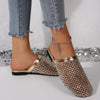 Women Slippers Summer 2025 New Luxury Brand Slippers Lightweight Round Head Shoes Water Diamond Large Flat Sandals Slides Women
