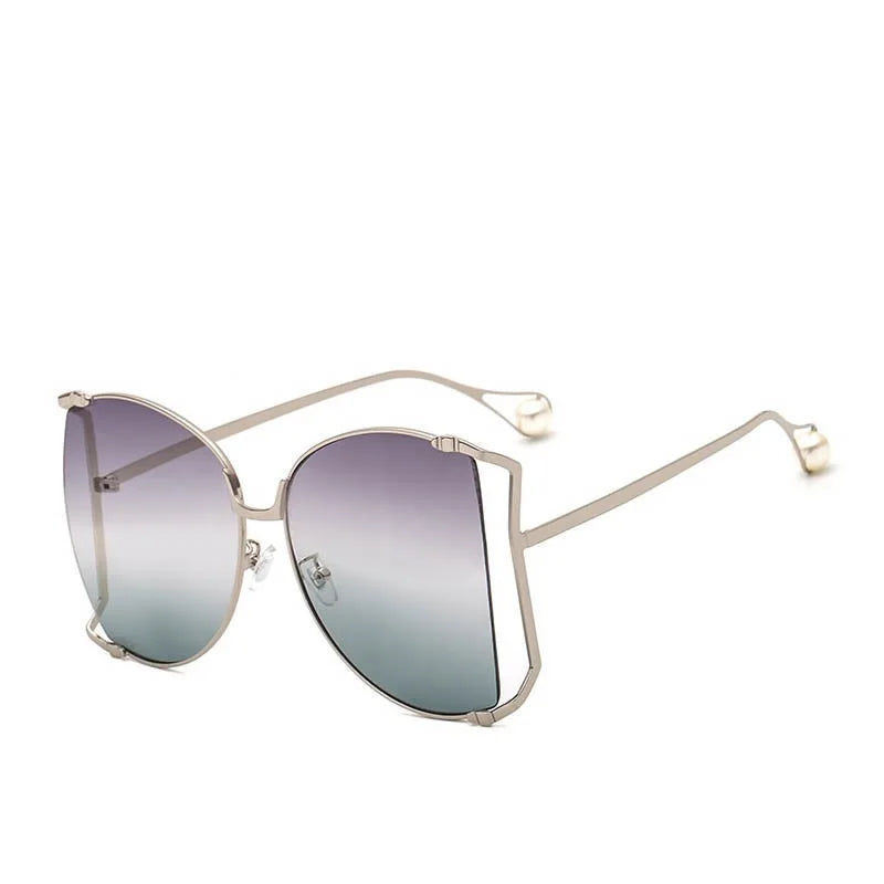 Fashion Model Ocean Gelb Quadratische Sonnenbrille Damen Luxusmarke Oversized Shades Perle Chic Sonnenbrille für Damen Herren Oculos