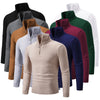 New Men's Sweater Half Zipper Pullovers Winter Warm Stand Collar Turtleneck Cotton Knitted Sweater Men Solid Color Sweatwear