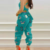Eleganter Damen Overall 2024 Sommer Mode Träger Hohl Sexy Off-Taille Bedruckter Jumpsuit