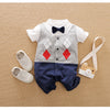 0-18 Baby Bodysuit Gentleman Style Handsome Formal Cotton Comfortable Soft Boys And Girls Summer Short Sleeved Newborn Clothes