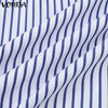 VONDA 2024 Women Elegant Striped Maxi Dress Bohemian Sundress Casual Loose Off Shoulder Long Sleeve Party Vestidos Robe Femme