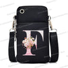 Damen Kuriertasche Kleine Handtasche Umhängetasche Geldbörse für Handy Sakura 26 Alphabet-Druck Münzgeldbörse Damen Kartenhalter