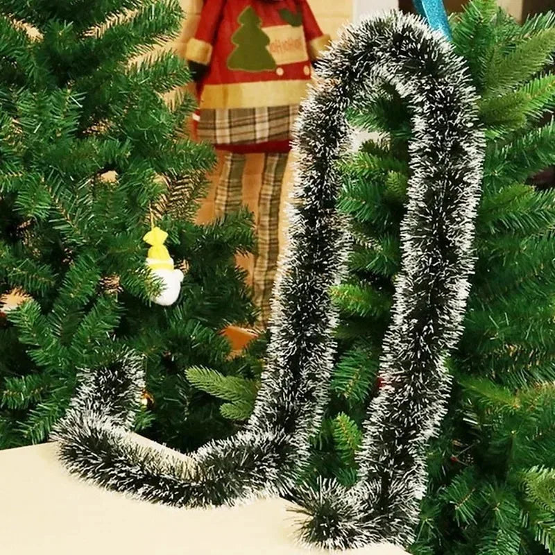 Weihnachten Grüne Zuckerrohr Bänder Girlande DIY Weihnachtsbaumschmuck Grüne Zuckerrohr Bänder Kranz Hängender Anhänger Haus Party Dekoration