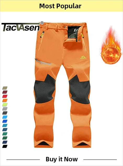 TACVASEN Summer Lightweight Trousers Mens Fishing Pants Outdoor Hiking Nylon Quick Dry Pockets Cargo Pants Casual Work Trousers