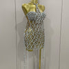 Sexy Sparkly Sequin Diamond Mesh Transparent Two Piece Set Women Celebrate Evening Party Birthday Dress Stage Photo Shoot Wear