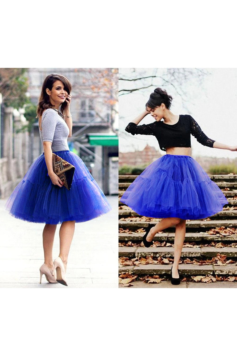Multi-layer Tulle Tutu Skirts Fuchsia 6 Layers Fluffy Petticoat Underskirt Princess Ball Gown Women Halloween Party Skirt