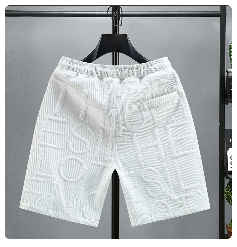 Neue Mode gestrickte Shorts Herren Bequemer elastischer Bund Kleidung Männliche atmungsaktive kurze Hosen Übergröße