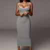 Kliou Trägerloser rückenfreier sexy Bodycon-Midikleid Neu Damen High Waist gestreifte Kleider Eleganz Mode Partykleidung