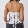 Hollow Out Corset Tops Irregular Hem Fishbone Underbust Top Slim Bandage Shapewear Bustier Korset Costumes Evening Party Corset