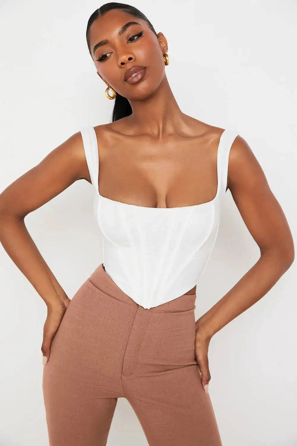Giyu Sexy Camis Bandage Lace Up Corset Crop Tops Women 2025 Summer Elegant White Camisole Off Shoulder Backless Blusas Femme