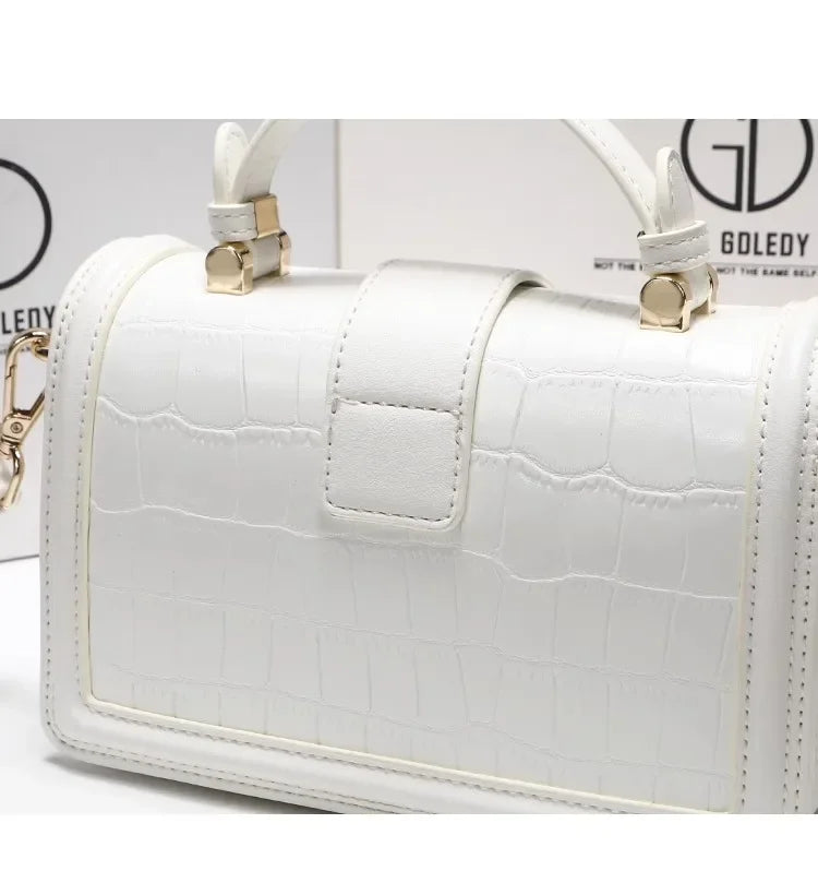 Luxuriöse Designer-Taschen mit hochwertigem Alligator-Prägeleder und zartem Metalldesign, tragbare Umhängetasche für Damen