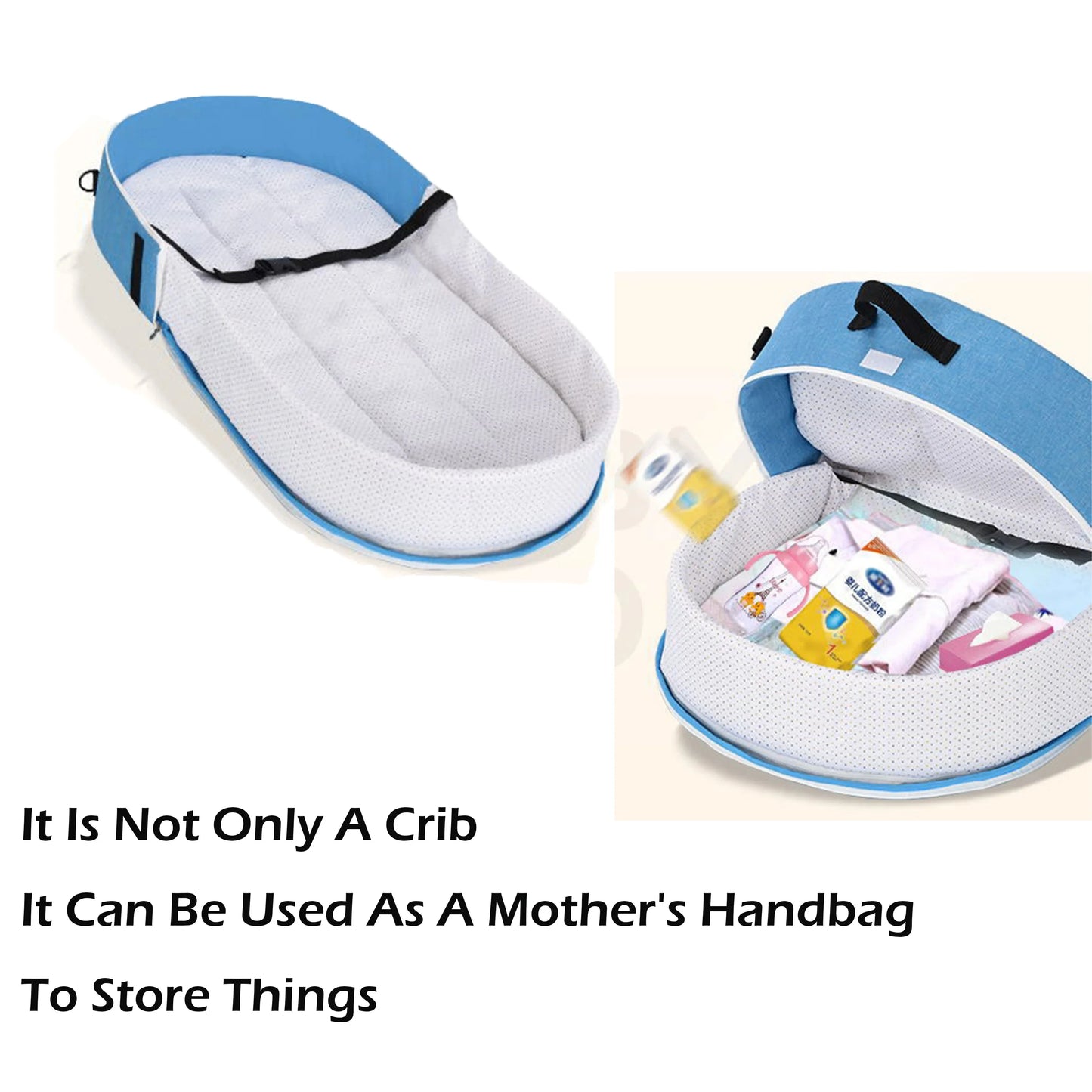 Babybett, faltbar, tragbar, mit Netz und Verdeck, Babynest, tragbares Babybett zum Campen, Säuglingswiege