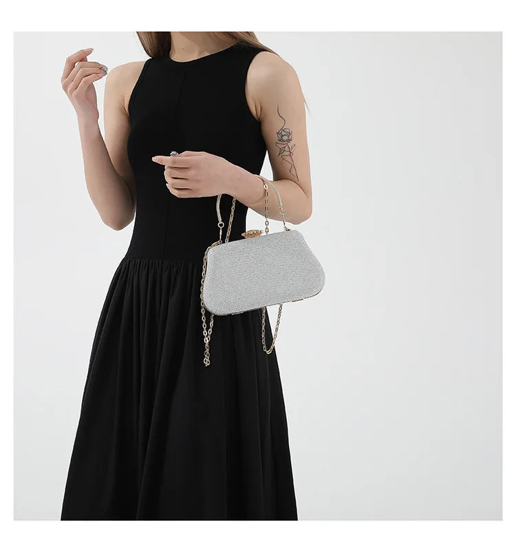 Luxus-High-Design Damen-Abendtasche Party-Bankett Glitzertasche für Damen Hochzeitsclutch Handtasche Umhängetasche mit Kette Bolsas