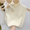 Women Knitted Tank Top Summer Fall Slim Sweater Short Sleeveless Solid Summer Sweaters Hollow Out Pullovers 2026