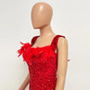 Damen Partykleid Ärmellos Glänzende Pailletten Feder Abendkleid Sexy schulterfrei rückenfrei Mini Formelle Ballkleider HXY8