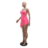 CM.YAYA Women Strapless V-neck Fashion Sequined Sexy Dress Mesh See Through 2024 Summer Night Club Evening Party Mini Dresses