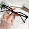 Retro Fashion Anti-blue Light Glasses Men Women Transparent Computer Glasses Frame Eyeglass Frame Flat Glasses Square Eyeglasse