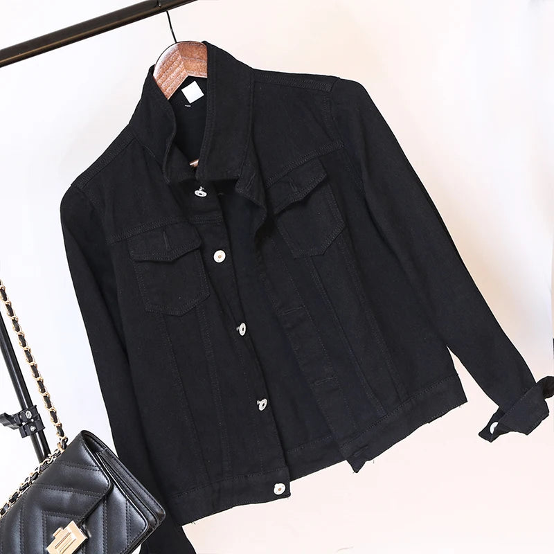 New Women's Denim Jacket Spring and Autumn 2026 Casual Short Denim Jacket Women's Korean Version Solid Color Jacket Clothes