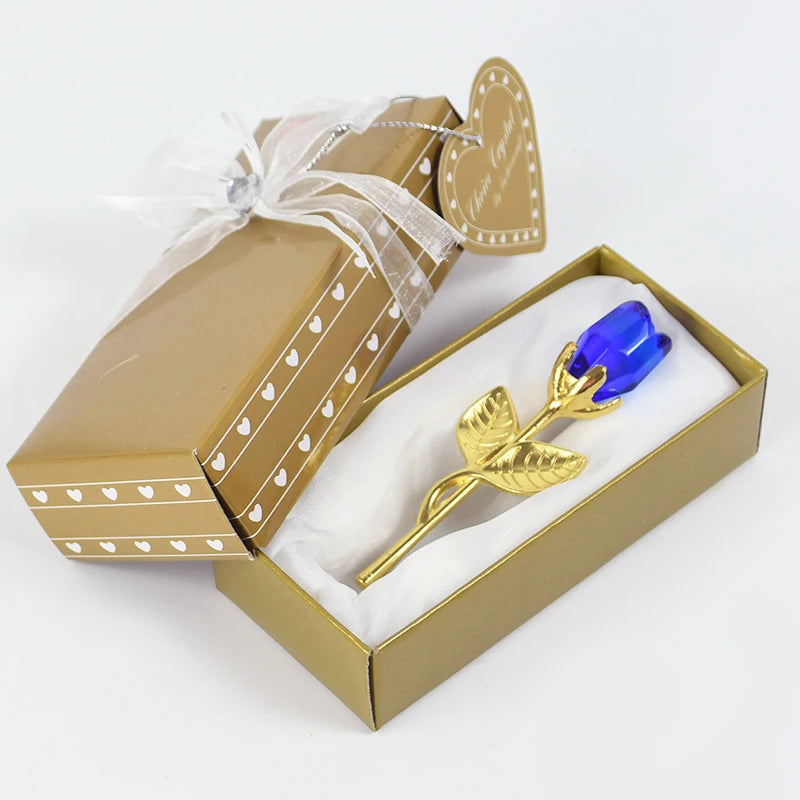 Valentinstag Geschenk Ich liebe dich Kristallbär Künstliche Rosenlehrer Muttertag Hochzeit Geburtstag Party Geschenke für Gäste
