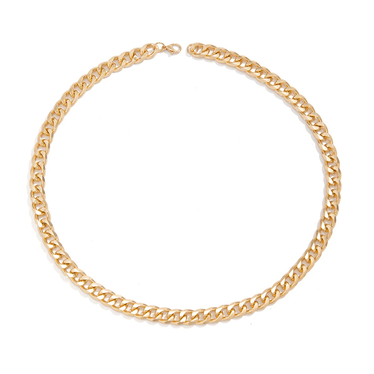 KunJoe Simple Cuban Chain Necklace for Men Gold Color/Black Metal Aluminium Chain On The Neck Choker Jewelry Party Male DIY Gift