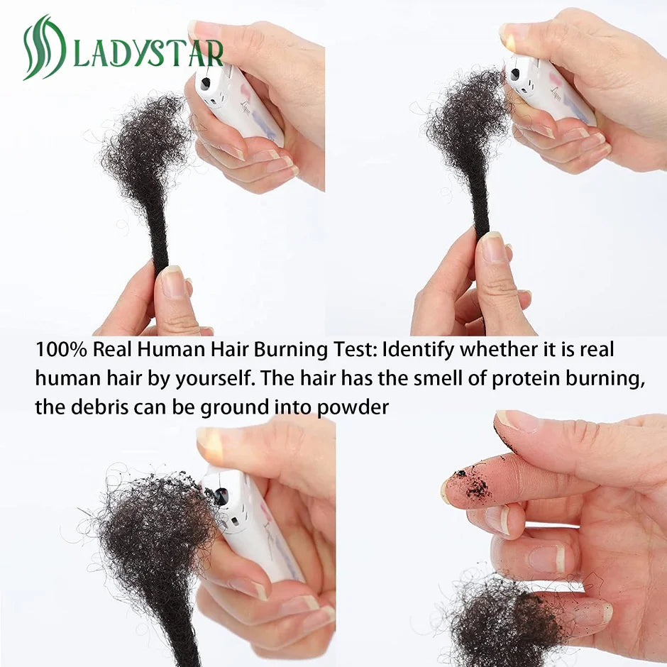 Dreadlock Extensions Human Hair For Men/Women Crochet Braids 100% Human Hair Handmade Loc Extension 0.6 cm Dreadlocks