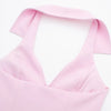 HH Women Pink 2 Piece Set Sexy V-Neck Sleeveless Backless Suspender Zipper Top+High Waist Back Pocket Mini Skirts Shorts Y2K